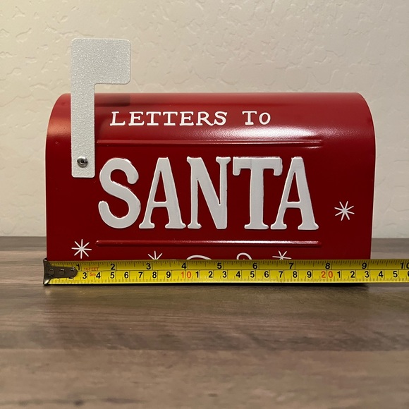 Letters to Santa Metal Mailbox Decorative Christmas Figurine Red by Wondershop - Picture 6 of 11